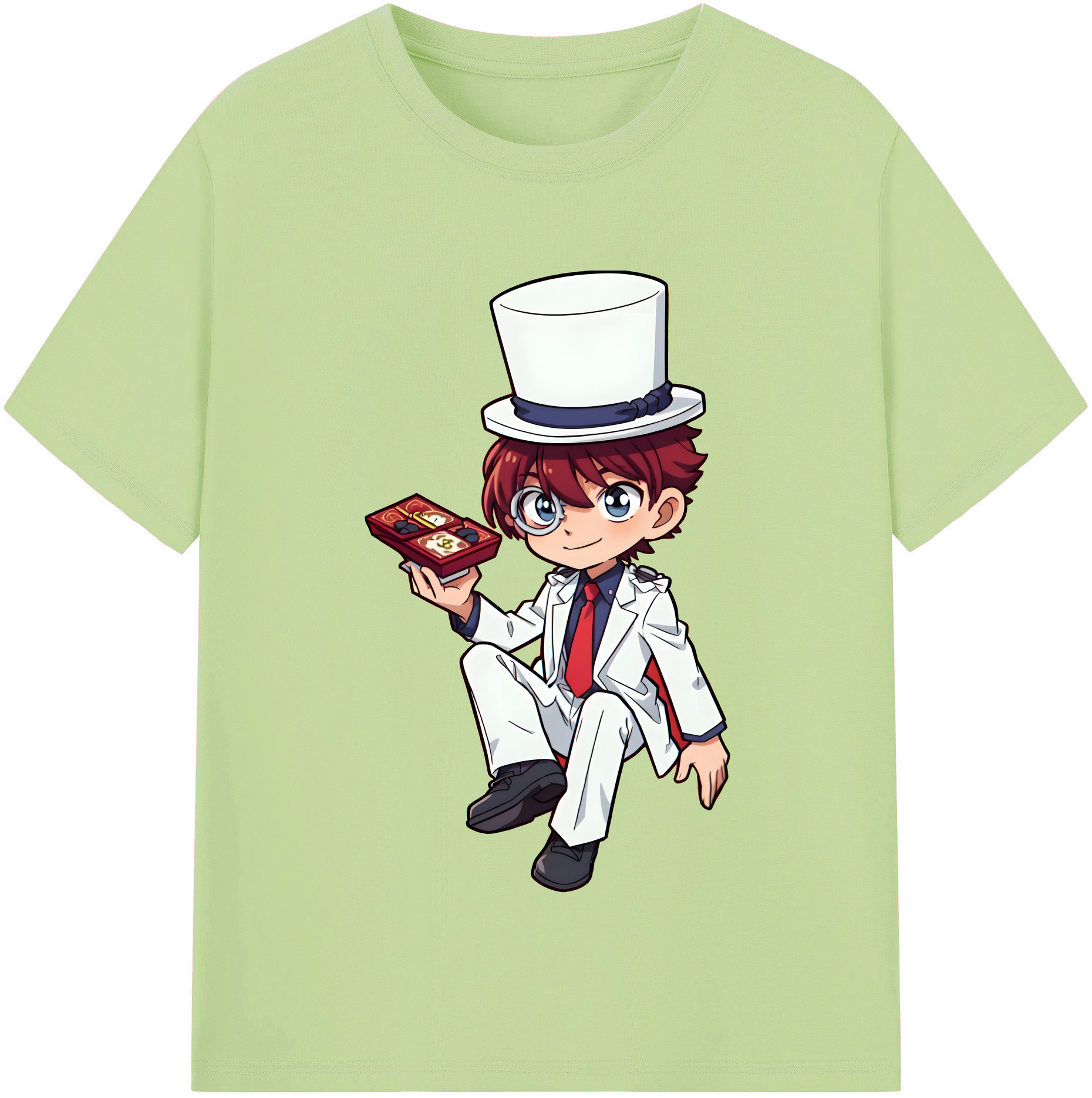 （画像用） 名探偵コナン くろば かいと Detective Conan Kuroba Kaito 綿100％半袖Tシャツ（フロントプリント）